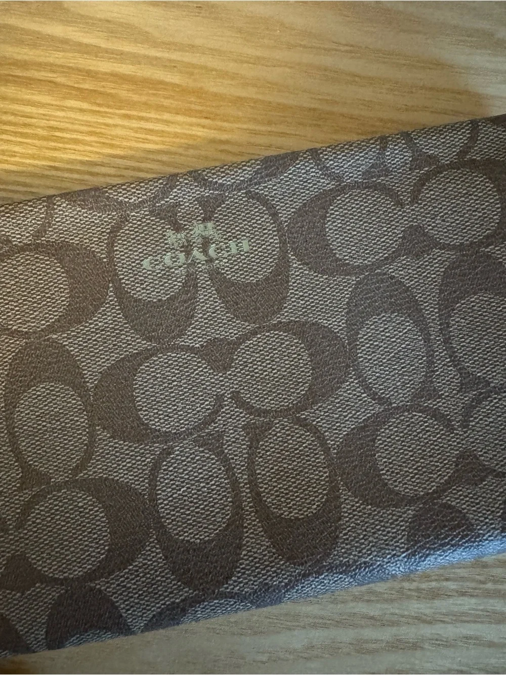Coach Signature Coated Canvas Wristlet Clutch